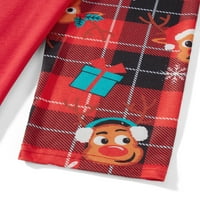 Porodica podudaranje božićne pidžame setovi slovo s dugim rukavima vrhovi za ispis + prugaste pantalone dugih rukava sa dugmaćicama sa dugim rukavima