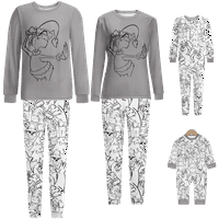 Porodična božićna pidžama set za spavanje crtane rubljenje iz crtanih monstruma Print za odrasle-dječje-baby-kućni