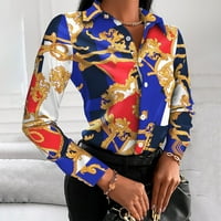 Ayolanni džemper za žene Trendi Žene Ljetni modni vijak profesionalni V-izrez Ispiši bluzu punog rukava