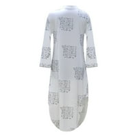 Košulje za žene Proljeće moda Žene Casual Labavi džep s dugim rukavima Košulja punog gumba Ispis haljina
