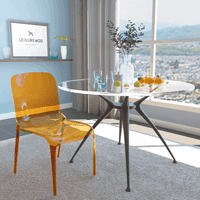 Leisuremod Murry Moderna lagana stočna stolica za obrnute stolice u prozirnom narančastu