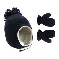 Šeširi za žene toplo dječje dvije i čvrste ruke boju rukavice zimske hatsbomber šešire mornarice plave