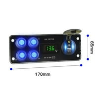 UPOSAO Car LED digitalni zaslon Panel za punjač osvetljen neovisan prekidač Vodootporna i otporna na