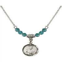 Rodijumska ogrlica s plavim decembarskim mjesecom kamene perle i šarm svetog Jude