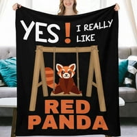 Crveni panda pokloni, 50 X60 crvena panda baca meka flanel pokrivač za djecu odrasle osobe, topla lagana