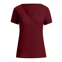 Ženski ljetni vrhovi plus veličine kratkih rukava V izrez Ženska košulja Elegantne čvrste pletene košulje