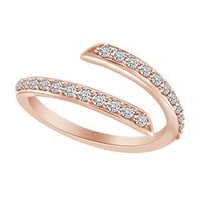 0. Carat okrugli oblik bijeli prirodni dijamantski modni vjenčani prsten u 14K ružin zlatne prstene veličine-13.5