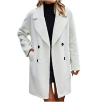 Idoravanske zimske kapute za žene plus veličine čišćenje ženske modne zimske čvrste boje Top gumba džepovi