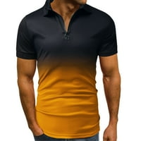 Muškarci Gradijent Ispis Top Majica Casual Bluza Revel Zip Pulover Košulje Modni labavi gornji kratki