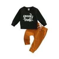 Halloween Toddler Baby Boy odjeća Crewneck Dukserica Pulover dugih rukava Hlače sablasne sablasne odjeće