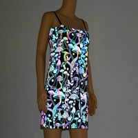 Seksi ispisana šarena reflektivna haljina za reflektor Slim vrećica HIP SLING haljina Ljetni modni chacsual