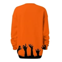 Pokloni za žene YoHome Ženska moda Ležerne prilike s dugim rukavima CAF11O-Ween Print Hoodie Top Orange