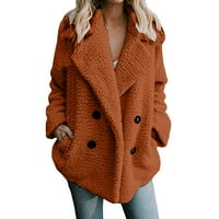 FIMKAUL ženski kardigan džemperi zimski pad plus veličina dugih rukava casual vrhovi rever sa dvostrukim
