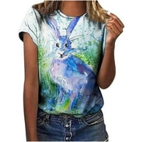 Zemce Majica, sretni uskrsni vrhovi kratki rukav smiješni slatki grafički zec majice SAD Clearians Loot