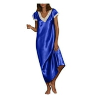Rovga ženska odjeća s kratkim rukavicama s0leeve V izrez PAJAMAS duga haljina s spavanjem za spavanje