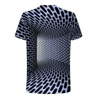 Hoksml Muške vrhove, muške majice 3D nerezaće sažetak Print kratkih rukava okrugli vrat Modni casual