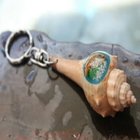 Seashell sa ključem sa morskim životom - Aloha privjesak