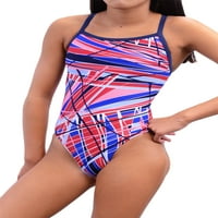 Adorete ženski pro jednodijelni atletski kupaći kostim tankog remena u plavoj boji, veličine 26