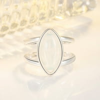 Lowrofile prstenovi za žene Djevojke pozlaćene srebrne vintage bijeli poklopac nakita Grete
