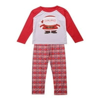 Wybzd Porodica Božićne pidžame postavio je dugi rukav snjegović print plairani hlače Xmas Sleep Bawer