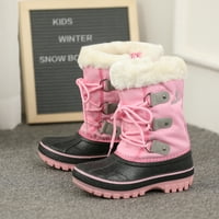 Pairs Boys Girls Toddler Kids Ankle Zimske čizme FAU Fur-obložene meke cipele cipele toplim šumom sive ružičaste veličine Little Kid