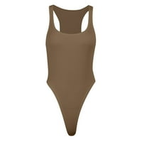 Žene jedno kupaće kostimi modno rebrasti scoop vrat Atletski trening kupaći kostimi Tržni upravljač