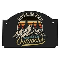 Oahu Hawaii Suvenir The Great Withdoors 9x Wood znak sa nizom