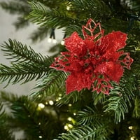 Božićna velika poinsettia sjajni cvjetni stablo viseći zabavni ukras