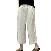 Utoimkio Clearence Capri za žene plus veličine Ženske ljetne čvrste udobne pamučne pantalone