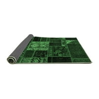 Ahgly Company Indoreni pravokutnik patchwork smaragdno zeleni prelazne prostirke, 2 '3'