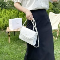 Retro crossbody torbe za žene vintage čipka biserne lance dame male kvadratne torbe na rame ženke ručne