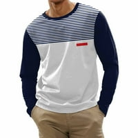 Muški T košulje T Sportski prugasti šivanje digitalni ispis okrugli vrat majica s dugim rukavima Top