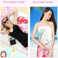 Ručnik za plažu od mikrofibrane, ružičasti ručnik za plažu, veliki apstraktni slatki ručnik za žene