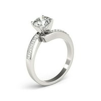 2. CTS okrugli rez Moissiteng zaručnički prsten, Obećaj prsten, 18k bijeli pozlaćeni moissitni vjenčani