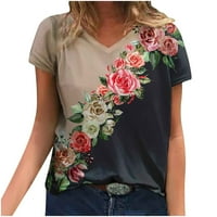 Zodggu ponude ljetne majice za žene labave casual contrast comfy trendi modni ženski bluza vrhovi kratkih