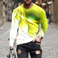 Majica s dugim rukavima za muškarce Casual Slim Fit Tee Odeća 3D digitalna pruga Grafička ispis Bluza