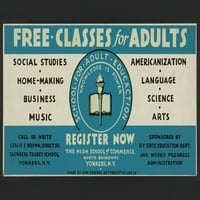 Ispis: Besplatni časovi za odrasle - Registrirajte se sada, oko 1936