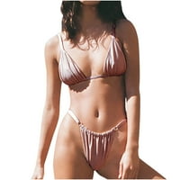 Ženske remene visokog rezanog bikinija bikini setovi kupaći kostimi za žene tiskane dvodijelne splitske