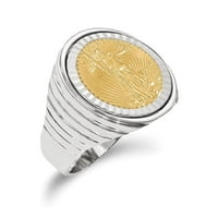 14k bijelo zlato 1 10Ae D C Zvonički prsten W Coin