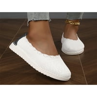 Gomelly Womens Flats Mesh hodanje cipele Comfort Casual Cipe široke širine pumpe Žene Loafers White