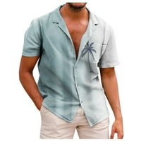 Cleanceng Kunpeng Ljetni Havaji Novi muški ispisani džepni košulja XL siva