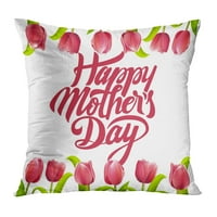 Crveni sažetak Sretan majčin tipografski gomila proljetnih tulipana Cvijeće najbolja mama ikad vole