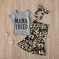Toddler Baby dojenčad djevojke Pismo majica Leopard Ispis pantalone Outfits Set Girls 'set za odmor