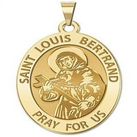 Saint Louis Bertrand ovalna religijska medalja - - Čvrsta 14K žuto zlato