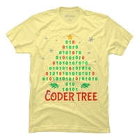 CODER Tree Božićno drvce Muške banane krem ​​žuta grafički grafički tee - dizajn ljudi XL