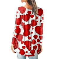 Taqqpue HEACH klone za žene, plus veličine Crewneck gumb pulover Duksevi za valentine Dan zaljubljenih
