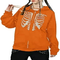 Dabuliu Zip up hoodie ženske vintage prevelike kostur za kostur za reč Y2K estetske labave fit duksere