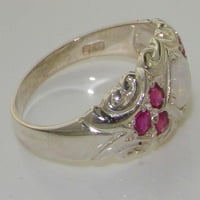 Sterling srebrni pravi originalni i rubin ženski prsten - veličine 11