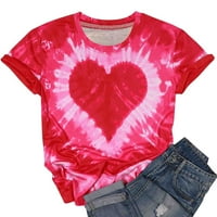 Majice za Valentinovo za žene Djevojke srce tiskane majice Love Graphic Tee Ležerne prilike kratkih