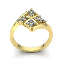 Originalna 0,25ct okrugla Cut Diamond Dame Personalizirani cvjetni angažman Fancy Ring Solid 10k ruža,